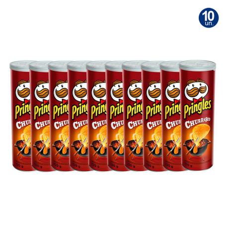Kit 10 UN Batata Pringles Churrasco 120g Menor preço em Kit 10 UN Batata Pringles Churrasco 120g