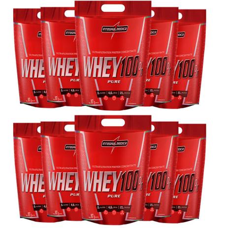 Kit 10 un Super Whey 100 Baunilha Integral Medica Menor preço em Kit 10 un Super Whey 100 Baunilha Integral Medica
