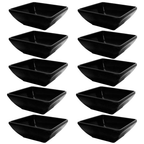 Kit 10 Unidades Mini Tigela Molheira Quadrada para Shoyu em Melamina / Plastico Preta Fu Xing - Fuxing Menor preço em Kit 10 Unidades Mini Tigela Molheira Quadrada para Shoyu em Melamina / Plastico Preta Fu Xing - Fuxing
