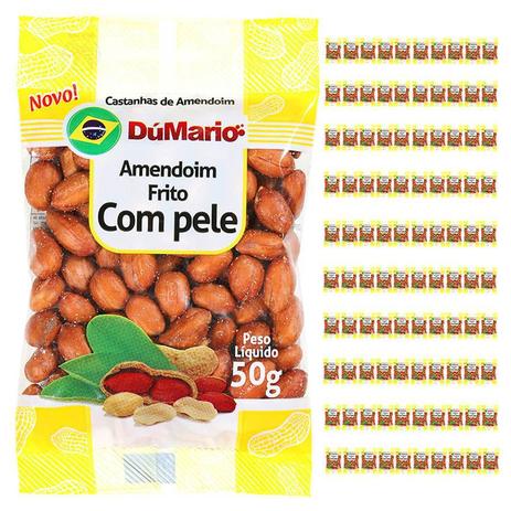 Kit 100 Pacotes Amendoim Frito com Casca Salgado 50 gramas - Amendoim dumario Menor preço em Kit 100 Pacotes Amendoim Frito com Casca Salgado 50 gramas - Amendoim dumario