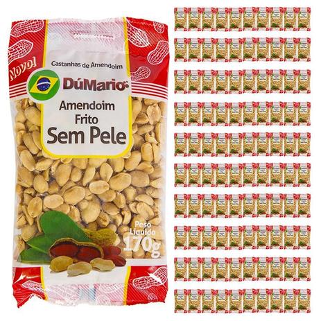 Kit 100 Pacotes Amendoim sem Casca Frito Salgado 170 gramas - Amendoim dumario Menor preço em Kit 100 Pacotes Amendoim sem Casca Frito Salgado 170 gramas - Amendoim dumario
