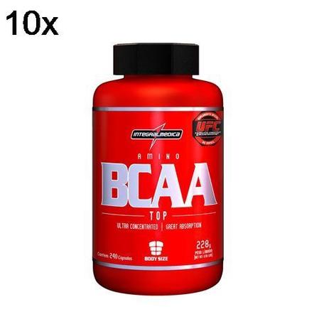 Kit 10X Amino BCAA TOP - 240 Cápsulas - IntegralMédica - Integralmedica Menor preço em Kit 10X Amino BCAA TOP - 240 Cápsulas - IntegralMédica - Integralmedica