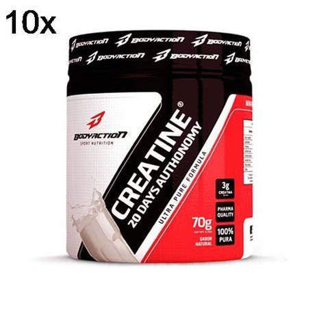 Kit 10X Creatine 20 Days Autonomy - 70g - BodyAction Menor preço em Kit 10X Creatine 20 Days Autonomy - 70g - BodyAction