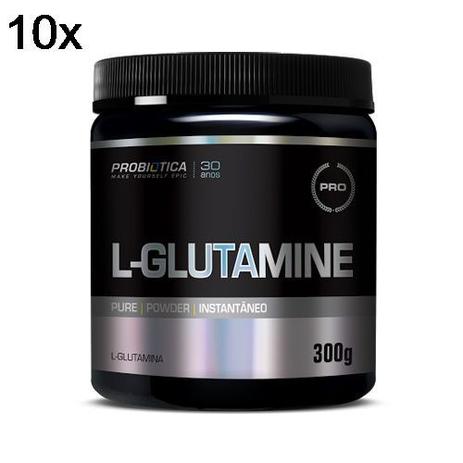 Kit 10X L-Glutamine - 300g - Probiótica Menor preço em Kit 10X L-Glutamine - 300g - Probiótica