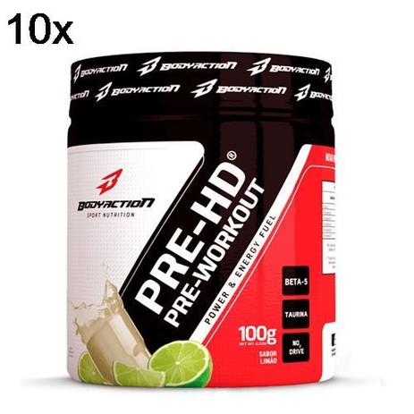 Kit 10X Pre-HD - 100g Limão - BodyAction Menor preço em Kit 10X Pre-HD - 100g Limão - BodyAction