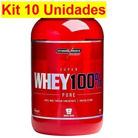 Kit 10X Super Whey 100 Pure - 907g Chocolate - IntegralMédica - Integralmedica Menor preço em Kit 10X Super Whey 100 Pure - 907g Chocolate - IntegralMédica - Integralmedica