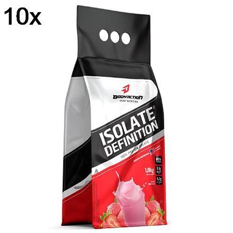 Kit 10X Whey Isolate Definition - 1800g Refil Merengue de Morango - BodyAction Menor preço em Kit 10X Whey Isolate Definition - 1800g Refil Merengue de Morango - BodyAction