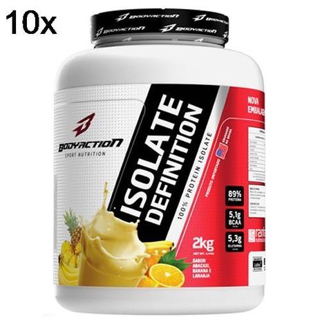 Kit 10X Whey Isolate Definition - 2000g Abacaxi, Banana, Laranja - BodyAction Menor preço em Kit 10X Whey Isolate Definition - 2000g Abacaxi, Banana, Laranja - BodyAction