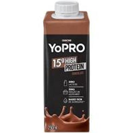 Kit 10x Yopro 15g High Protein 250ml Danone Chocolate Menor preço em Kit 10x Yopro 15g High Protein 250ml Danone Chocolate