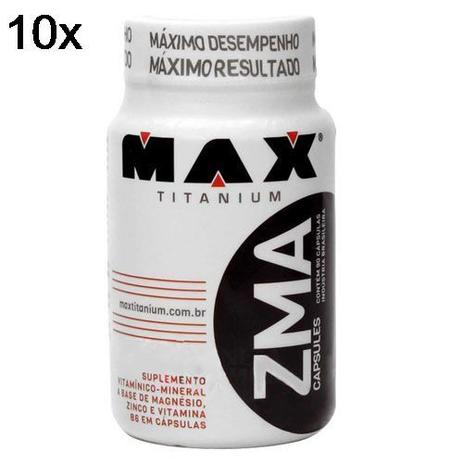 Kit 10X ZMA - 90 Cápsulas - Max Titanium Menor preço em Kit 10X ZMA - 90 Cápsulas - Max Titanium