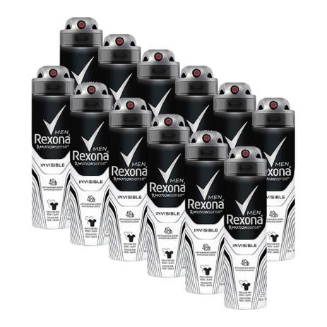 Menor preço em Kit 12 Desodorante Rexona Men Antitranspirante Invisible 150ml