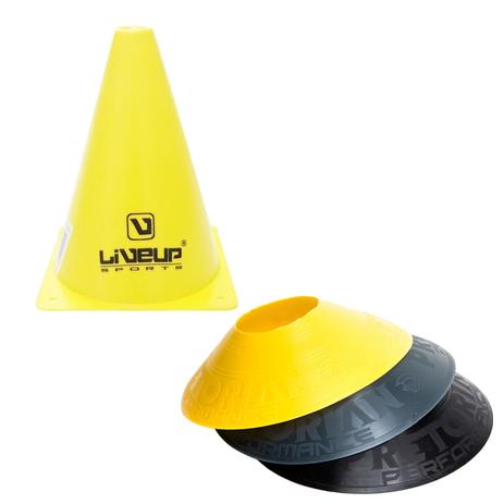 Kit 12 Half Cones Chapéu Chinês Pretorian HC-PP + Cone 18cm Amarelo LIVEUP LS3876/18 Menor preço em Kit 12 Half Cones Chapéu Chinês Pretorian HC-PP + Cone 18cm Amarelo LIVEUP LS3876/18