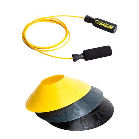 Kit 12 Half Cones Chapéu Chinês Pretorian HC-PP + Corda de Pular em Aço Amarela Pretorian Menor preço em Kit 12 Half Cones Chapéu Chinês Pretorian HC-PP + Corda de Pular em Aço Amarela Pretorian