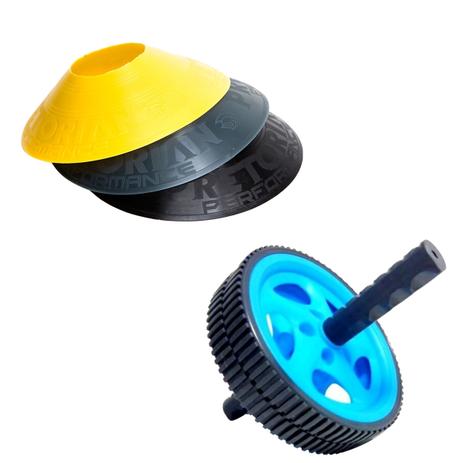 Kit 12 Half Cones Chapéu Chinês Pretorian HC-PP + Roda de Exercícios Plus Liveup Sports Menor preço em Kit 12 Half Cones Chapéu Chinês Pretorian HC-PP + Roda de Exercícios Plus Liveup Sports
