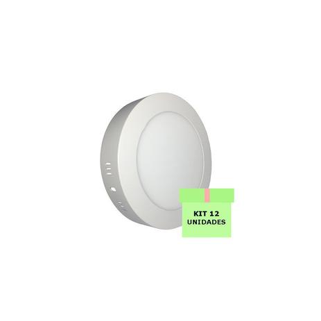 Kit 12 Luminária Led Painel Plafon Sobrepor 12W Redondo 17cm Branco Quente - OPOUQI Menor preço em Kit 12 Luminária Led Painel Plafon Sobrepor 12W Redondo 17cm Branco Quente - OPOUQI