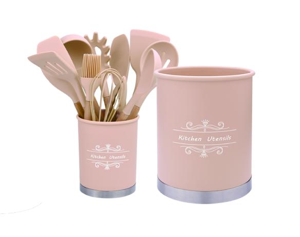 Menor preço em Kit 12 Pçs Utensílios De Cozinha Em Silicone Cabo Madeira - Taira Home