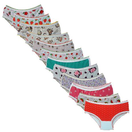 Kit 12 Peças Calcinha Infantil Estampada Em Algodão Modelo Básico Sortidas - Dcp kids Menor preço em Kit 12 Peças Calcinha Infantil Estampada Em Algodão Modelo Básico Sortidas - Dcp kids