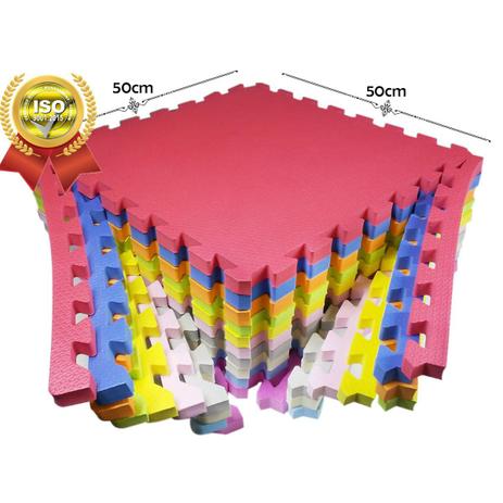 Kit 12 Placas Tapete Tatame Eva Bebe Academia ginastica 50x50x1 Cm - Yupitoys Max Menor preço em Kit 12 Placas Tapete Tatame Eva Bebe Academia ginastica 50x50x1 Cm - Yupitoys Max