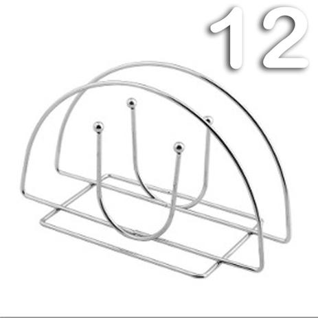 Kit 12 Porta Guardanapo Suporte Cromado Bar Restaurante Lanchonete Mesa Balcão Moderno Meia Lua - Dolce home Menor preço em Kit 12 Porta Guardanapo Suporte Cromado Bar Restaurante Lanchonete Mesa Balcão Moderno Meia Lua - Dolce home