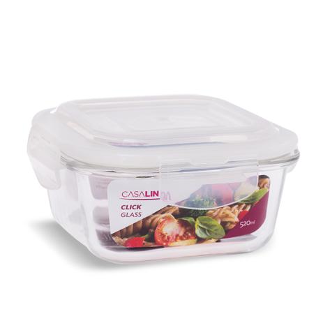 Kit 12 Potes Vidro Hermético Trava Quadrado 520ml Marmita - Casa linda Menor preço em Kit 12 Potes Vidro Hermético Trava Quadrado 520ml Marmita - Casa linda