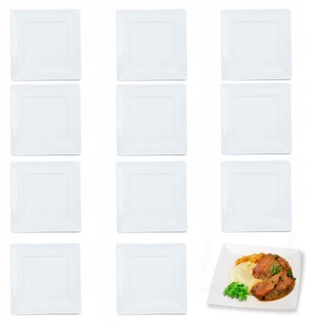 Kit 12 Pratos 26,5 Cm Quadrado Raso em Melamina / Plastico Branco Utilgoods Menor preço em Kit 12 Pratos 26,5 Cm Quadrado Raso em Melamina / Plastico Branco Utilgoods
