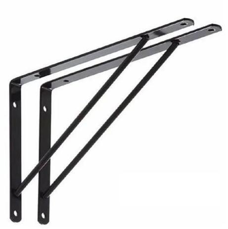 Kit 12 Suporte Prateleira Mão Francesa Reforçada 15cm Preta - Metalúrgica Salvação Menor preço em Kit 12 Suporte Prateleira Mão Francesa Reforçada 15cm Preta - Metalúrgica Salvação