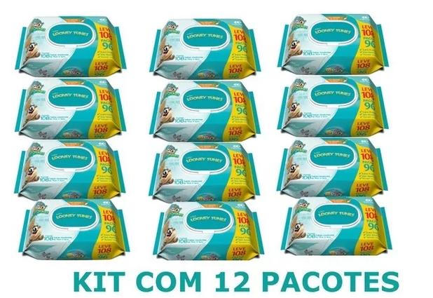 Kit 12 toalhas umedecidas looney tunes Menor preço em Kit 12 toalhas umedecidas looney tunes
