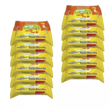 Kit 12 toalhas umedecidas natural baby - Ever green Menor preço em Kit 12 toalhas umedecidas natural baby - Ever green