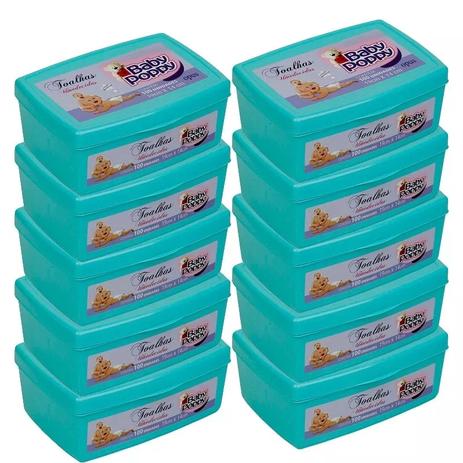 Kit 12 toalhas umedecidas poppy estojo - Baby poppy Menor preço em Kit 12 toalhas umedecidas poppy estojo - Baby poppy