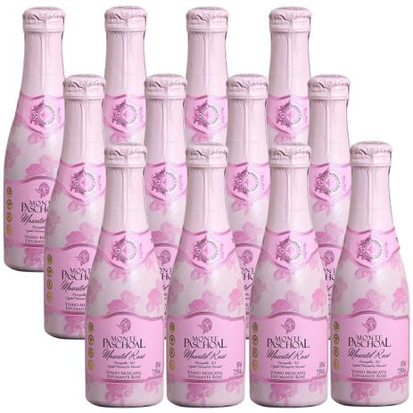 Kit 12 Un. Mini Espumante Monte Paschoal Moscatel Rosé 187ml Menor preço em Kit 12 Un. Mini Espumante Monte Paschoal Moscatel Rosé 187ml