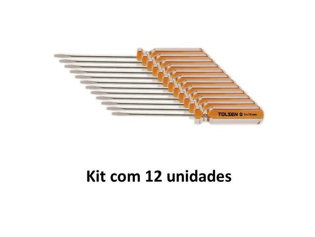 Kit 12 Unidades Chave de Fenda Magnética 03 X 75mm - Superagri tolsen é boa?