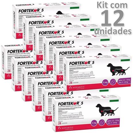 Kit 12cx fortekor flavour 5 novartis cães e gatos - Elanco Menor preço em Kit 12cx fortekor flavour 5 novartis cães e gatos - Elanco