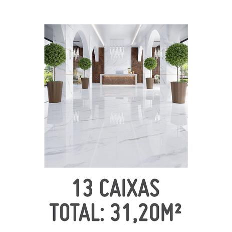 Kit 13 Caixas de Porcelanato Calacata Altissimo Lux 90x90cm com 2,40m² - Biancogres Menor preço em Kit 13 Caixas de Porcelanato Calacata Altissimo Lux 90x90cm com 2,40m² - Biancogres