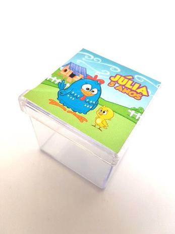 Kit 15 Caixa Acrílica Personalizada Galinha Pintadinha - Aluá festas Menor preço em Kit 15 Caixa Acrílica Personalizada Galinha Pintadinha - Aluá festas