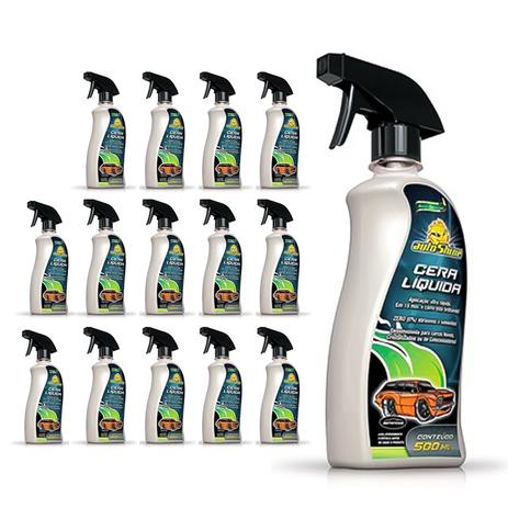 Kit 15 Cera Líquida Carnaúba Cristalizadora Spray BTS Autoshine Premium Menor preço em Kit 15 Cera Líquida Carnaúba Cristalizadora Spray BTS Autoshine Premium