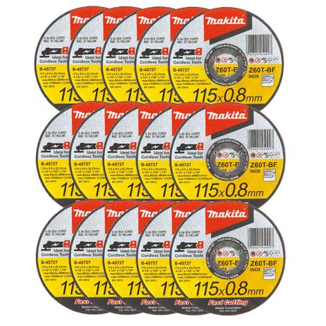 Kit - 15 Discos de Corte Abrasivo Fast Cutting 115 x 0.8 x 22,23mm - B-45727-2 - Makita é ruim? Kit - 15 Discos de Corte Abrasivo Fast Cutting 115 x 0.8 x 22,23mm - B-45727-2 - Makita é boa?