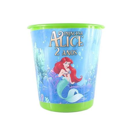 Kit 15 Lembrancinha Balde Pipoca Personalizad Princesa Ariel - Aluá festas é boa?