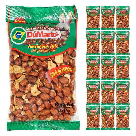Kit 15 Pacotes Amendoim com Alho Frito com Casca Salgado 170 gramas - Amendoim dumario Menor preço em Kit 15 Pacotes Amendoim com Alho Frito com Casca Salgado 170 gramas - Amendoim dumario