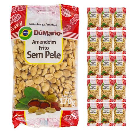 Kit 15 Pacotes Amendoim sem Casca Frito Salgado 170 gramas - Amendoim dumario Menor preço em Kit 15 Pacotes Amendoim sem Casca Frito Salgado 170 gramas - Amendoim dumario