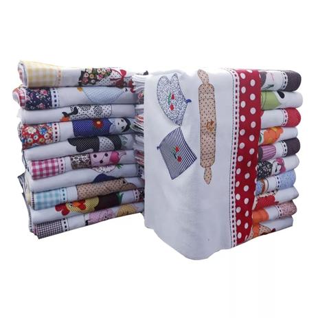 Kit 15 panos de prato em patchwork - Alfa orion Menor preço em Kit 15 panos de prato em patchwork - Alfa orion