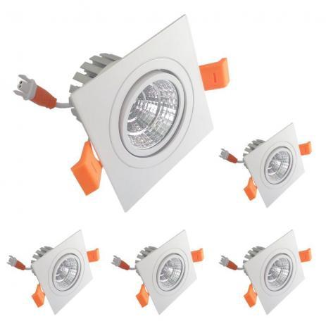 KIT 15 Pçs Spot Led Cob Superled Quadrado 3W Branco Quente Amarelo Embutir Articulavel Modelo Luxo BIvolt - Nogaled Menor preço em KIT 15 Pçs Spot Led Cob Superled Quadrado 3W Branco Quente Amarelo Embutir Articulavel Modelo Luxo BIvolt - Nogaled