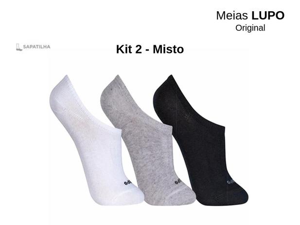 Menor preço em Kit 18 Pares Meias Unissex Lupo Algodão Soquete Invisível