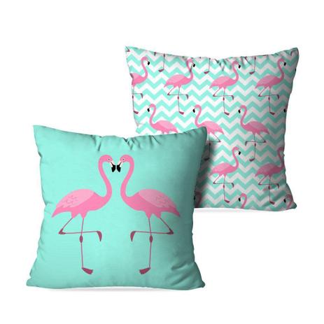 Kit 2 Almofadas Decorativas Flamingos Love - Love Decor Menor preço em Kit 2 Almofadas Decorativas Flamingos Love - Love Decor
