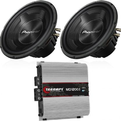Kit 2 Alto Falantes TS-W3090BR Pioneer + Módulo MD1200.1 Taramps - Vinisound Menor preço em Kit 2 Alto Falantes TS-W3090BR Pioneer + Módulo MD1200.1 Taramps - Vinisound
