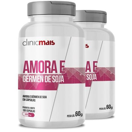 Kit 2 Amora e Germen de Soja 600mg Chá Mais 100 cápsulas Menor preço em Kit 2 Amora e Germen de Soja 600mg Chá Mais 100 cápsulas