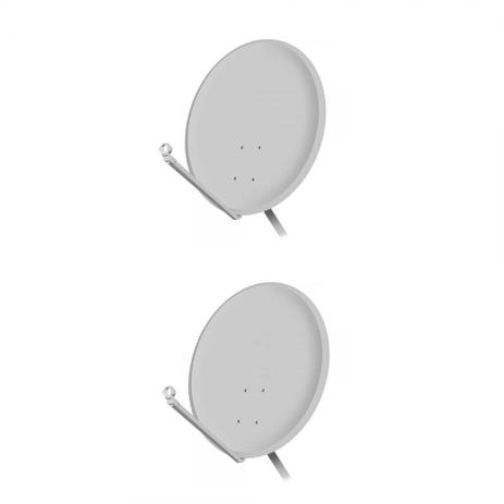 KIT 2 ANTENAS ORIGINAL BANDA KU 60 cm + LNBF SIMPLES + KIT FIO 17 M Menor preço em KIT 2 ANTENAS ORIGINAL BANDA KU 60 cm + LNBF SIMPLES + KIT FIO 17 M