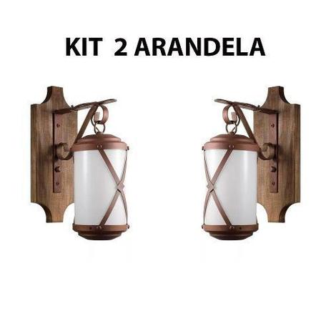 Kit 2 Arandela Rústica Madeira E Metal Império Madelustre Menor preço em Kit 2 Arandela Rústica Madeira E Metal Império Madelustre