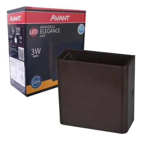 Kit 2 Arandelas Led Elegance Due 3W Café - Avant Menor preço em Kit 2 Arandelas Led Elegance Due 3W Café - Avant