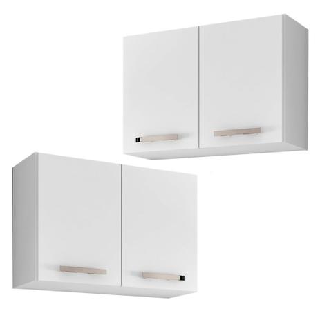 Kit 2 Armários Aéreos 80cm Florença 2 Portas - Lumil Móveis Menor preço em Kit 2 Armários Aéreos 80cm Florença 2 Portas - Lumil Móveis
