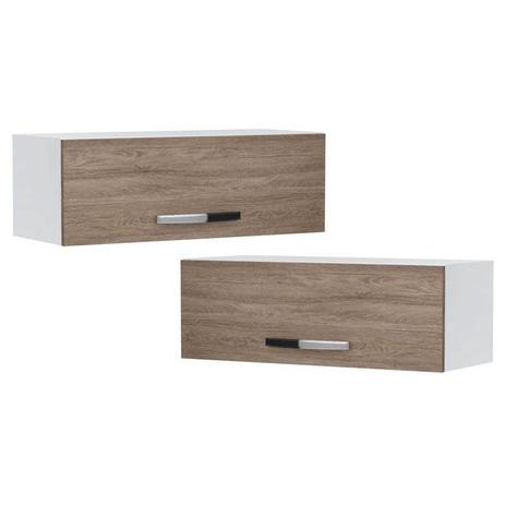 Kit 2 Armários Aéreos Geladeira Veneza 70cm 1 Porta Branco/Castanho - Lumil Móveis Menor preço em Kit 2 Armários Aéreos Geladeira Veneza 70cm 1 Porta Branco/Castanho - Lumil Móveis